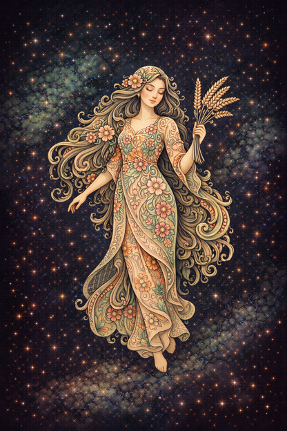 Zodiac Constellation Greeting Card - The Hare and the Moon
