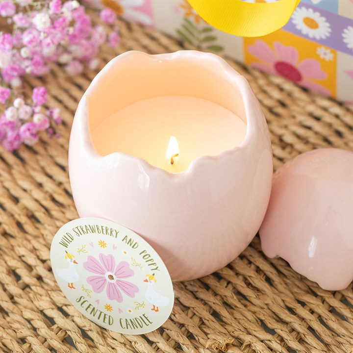 WILD STRAWBERRY & POPPY EGG SHAPED CANDLE