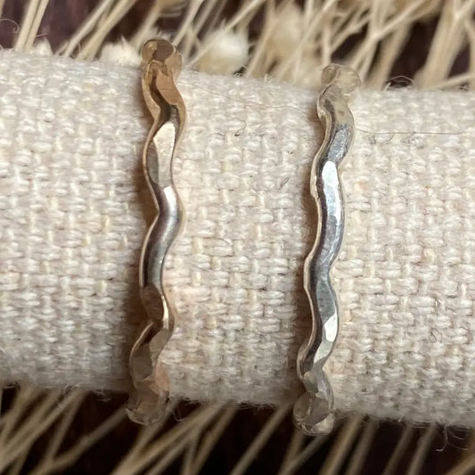 Handmade Wave Stacking Ring - Sterling Silver - Old Farm House Jewellery