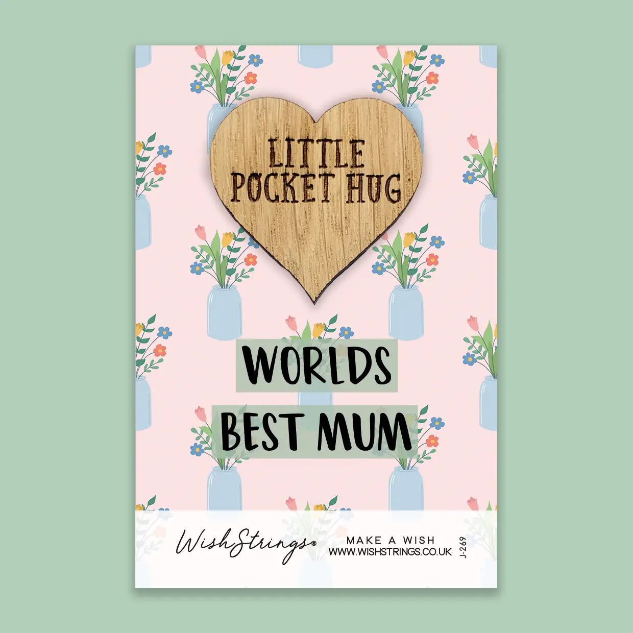 Worlds Best Mum - Pocket Hug - Keepsake Pocket Token - J269-PH