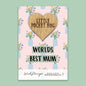 Worlds Best Mum - Pocket Hug - Keepsake Pocket Token - J269-PH