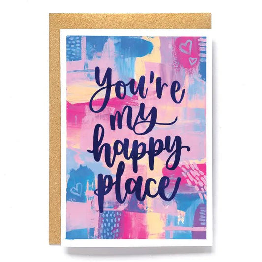 Abstract Valentine's Greeting Card - You're my happy place - NTS6 - The Hare and the Moon