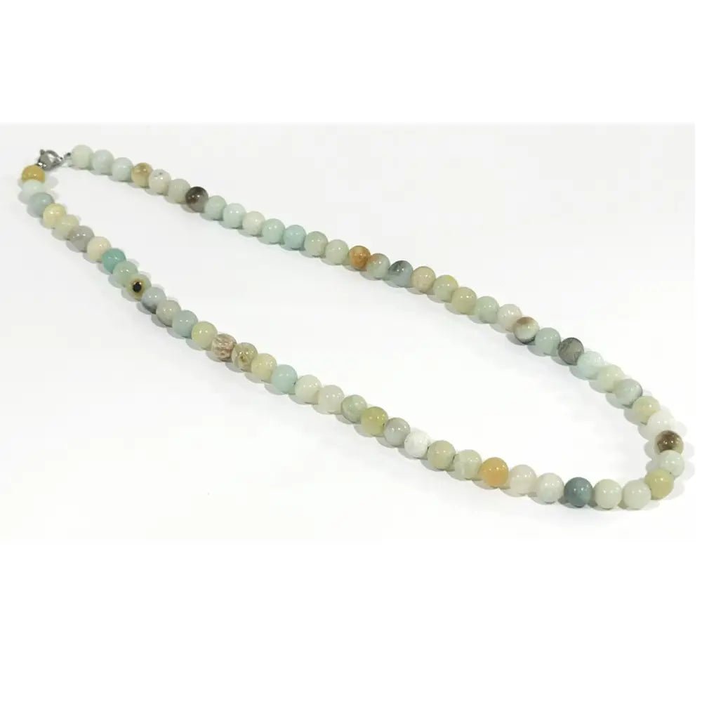 Amazonite Authentic Real Crystal Stone Beaded Necklace 8mm - Stone of Courage and Truth - CS1425 - The Hare and the Moon