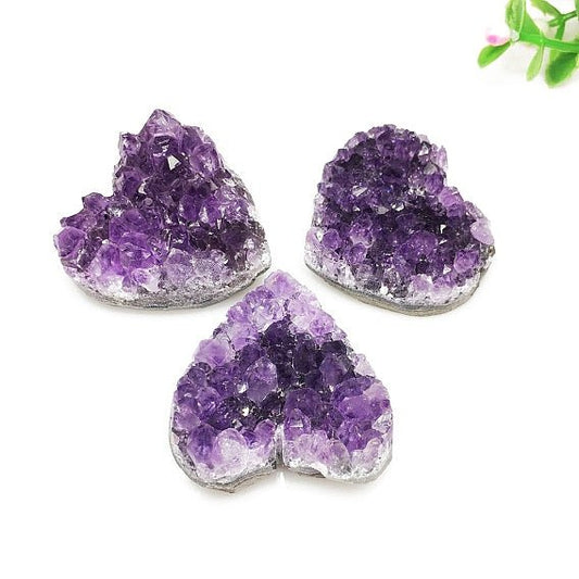 Amethyst Crystal Cluster Heart - Stone of Healing and Beauty - AHE - The Hare and the Moon