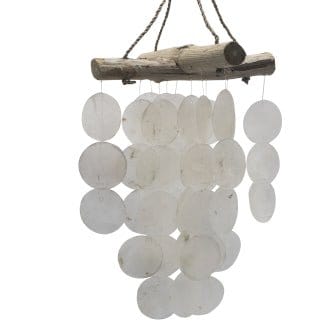 Ancient Wisdom Windchimes Pearl Effect Driftwood Cross Chime