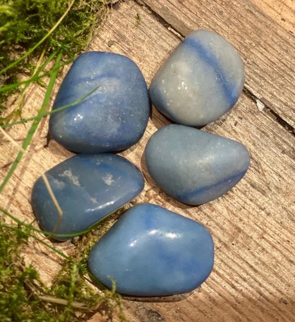 Angelite Tumble Stone - Peace and Calm - The Hare and the Moon