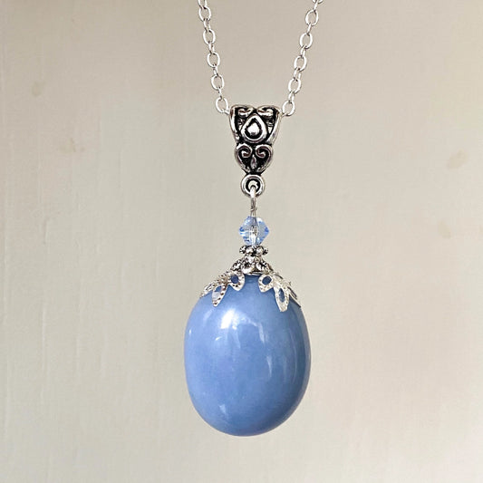 Angelite Pendant, Connect with Your Guardian Angel - GHC5