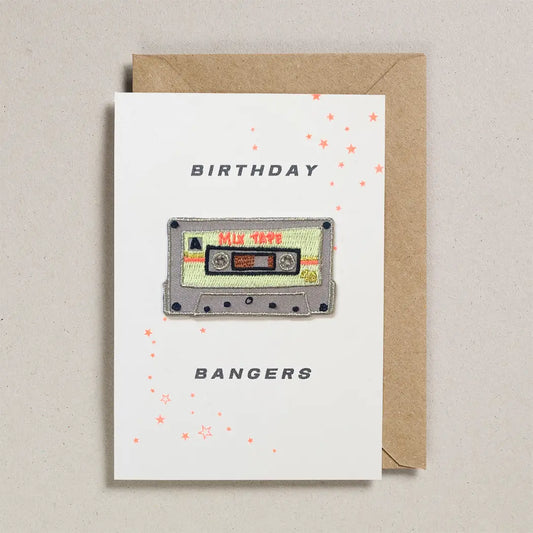 'birthday Bangers' Mix Tape Iron On Patch Birthday Card - GC-PAT-0107