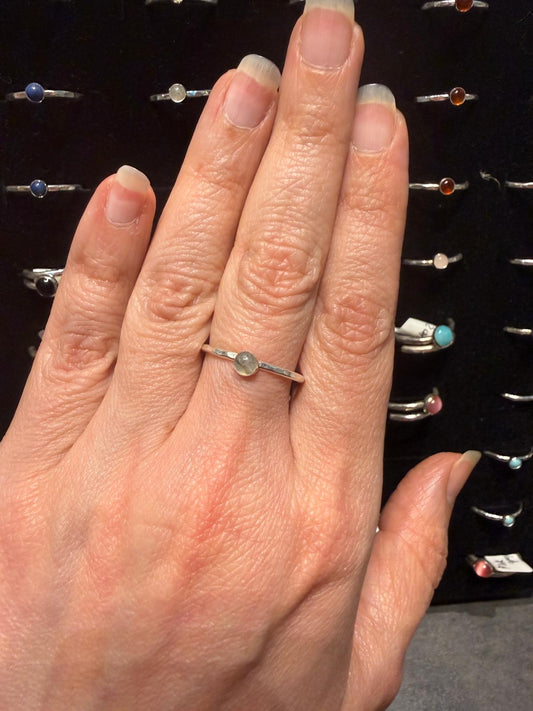 Handmade Sterling Silver Stone Ring - Old Farm House Jewellery - Labradorite