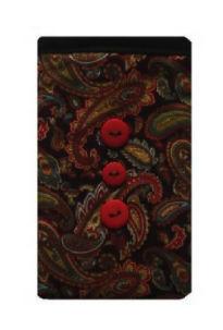 Beige Paisley Print Mobile Phone Sock Pouch - The Hare and the Moon