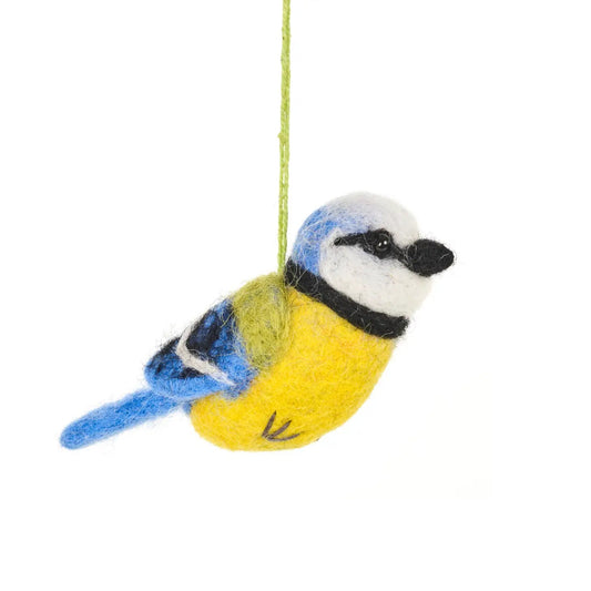 Bella the Blue Tit Biodegradable Easter Hanging Decoration - FELT1 - The Hare and the Moon