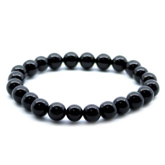 Black Agate Power Bead Bracelet - The Stone of Resilience - PB3 - The Hare and the Moon