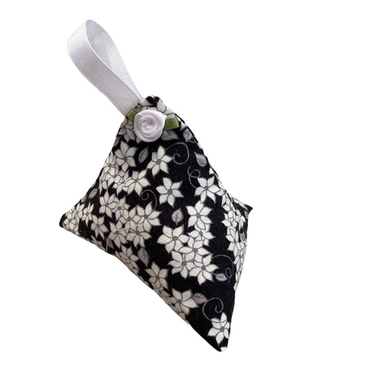 Black and White Flowers Print Lavender Bag - The Hare and the Moon
