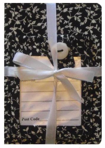 Black Flower Passport Cover and Luggage Tag Gift Set - The Hare and the Moon