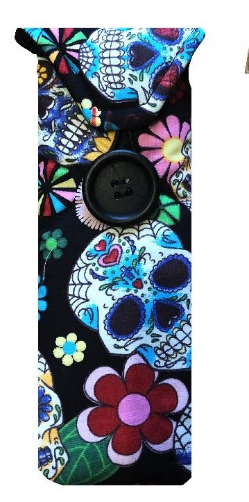 Black Mexican Skulls Print Glasses Case - The Hare and the Moon