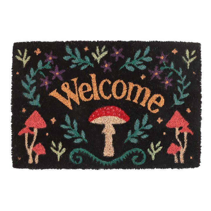 BLACK MUSHROOM WELCOME DOORMAT - The Hare and the Moon