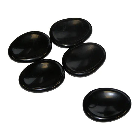 Black Obsidian Worry Stone - Aura Cleanser - worry1 - The Hare and the Moon
