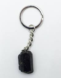 Black Tourmaline Keyring - Stone of Environmental Protection - KRC3 - The Hare and the Moon