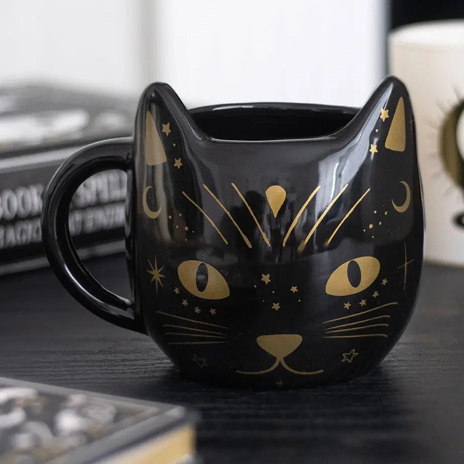 Black Cat Face Mug