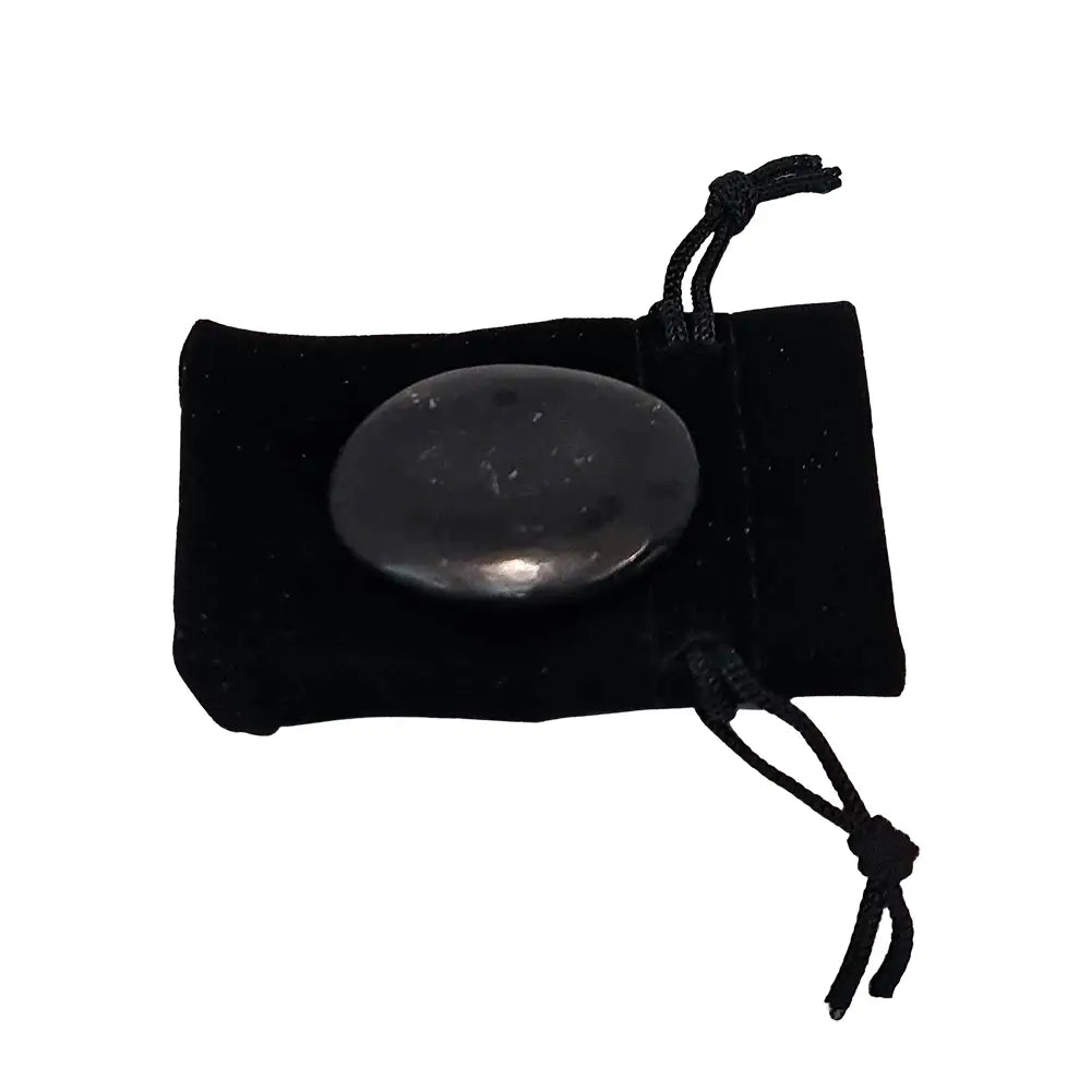 Black Tourmaline Worry Stone - Stone of Environmental Protection - WS777