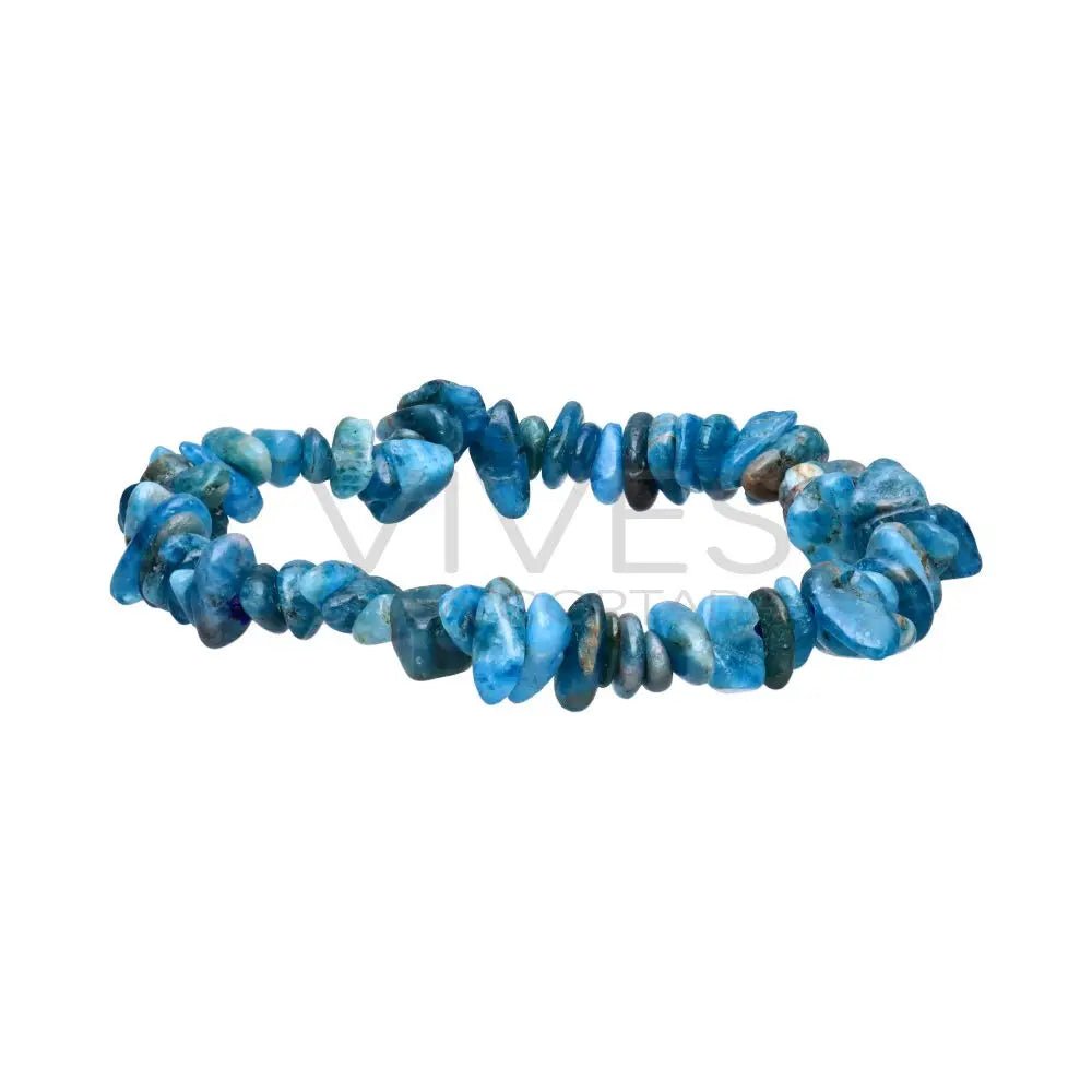 Blue Apatite Chip Bracelet - Stone For Flexibility and Understanding - BR338 - The Hare and the Moon