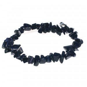 Blue Goldstone Chip Bracelet - The Stone of Potential - CHP22 - The Hare and the Moon