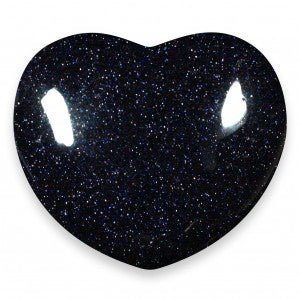 Blue Goldstone Heart Stone - The Stone of Potential - HE76 - The Hare and the Moon