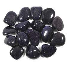 Blue Goldstone Tumble Stone - The Stone of Potential - The Hare and the Moon