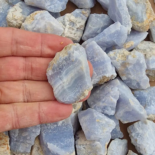 Blue Lace Agate Rough Stone - Stone of Comfort and Support - The Hare and the Moon