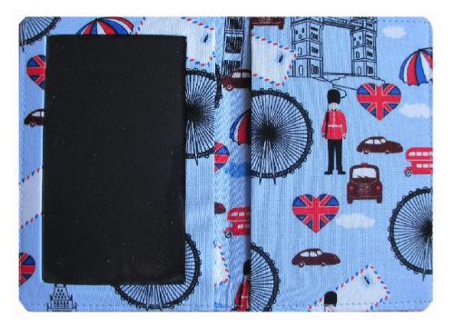 Blue London Print Passport Wallet - The Hare and the Moon