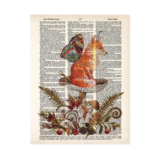 Blue Poppy Gallery Prints Fox Art Mushroom Art Butterfly Art Botanical Art Dictionary - BP889