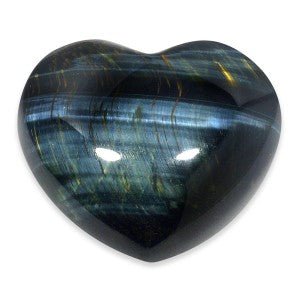Blue Tiger's Eye Heart Stone - The Stone of Answers - HT555 - The Hare and the Moon