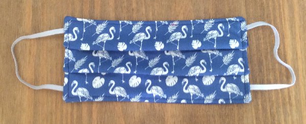 Blue Tropical Flamingo Print Face Mask - The Hare and the Moon
