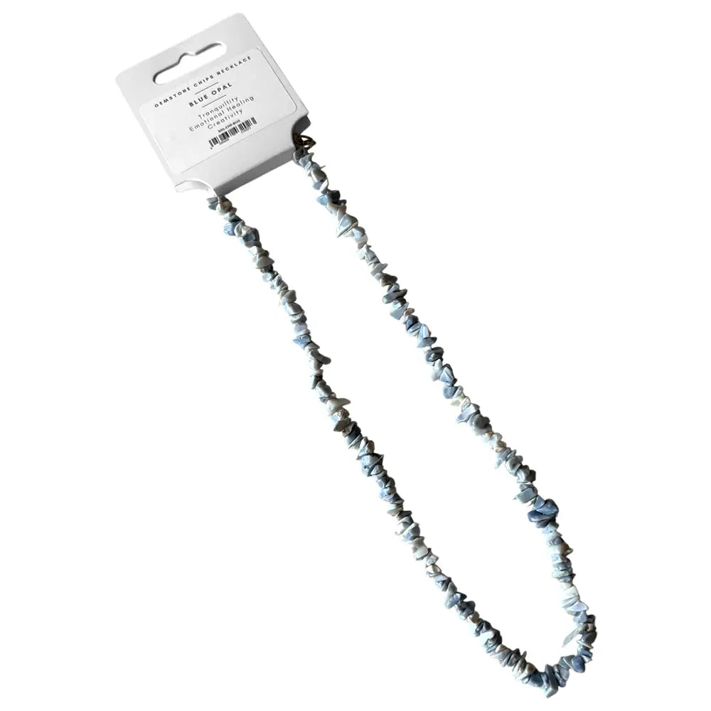 Blue Opal Gemstone Chips Necklace - NE60