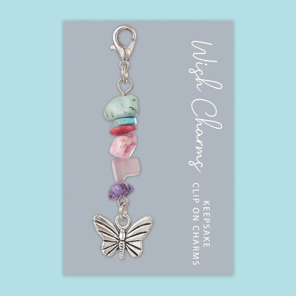 Butterfly - Wish Charms - Keepsake Clip On Charm with Gemstones - WCC015 - The Hare and the Moon