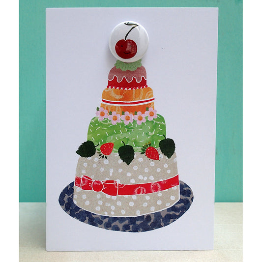 Greeting Card with Badge - Cherry Cake - Y22