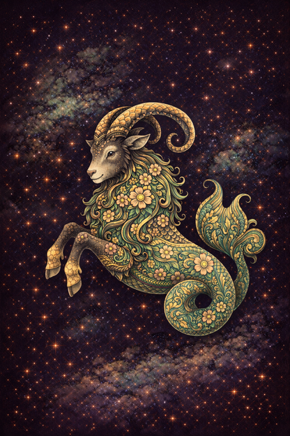 Zodiac Constellation Greeting Card - The Hare and the Moon