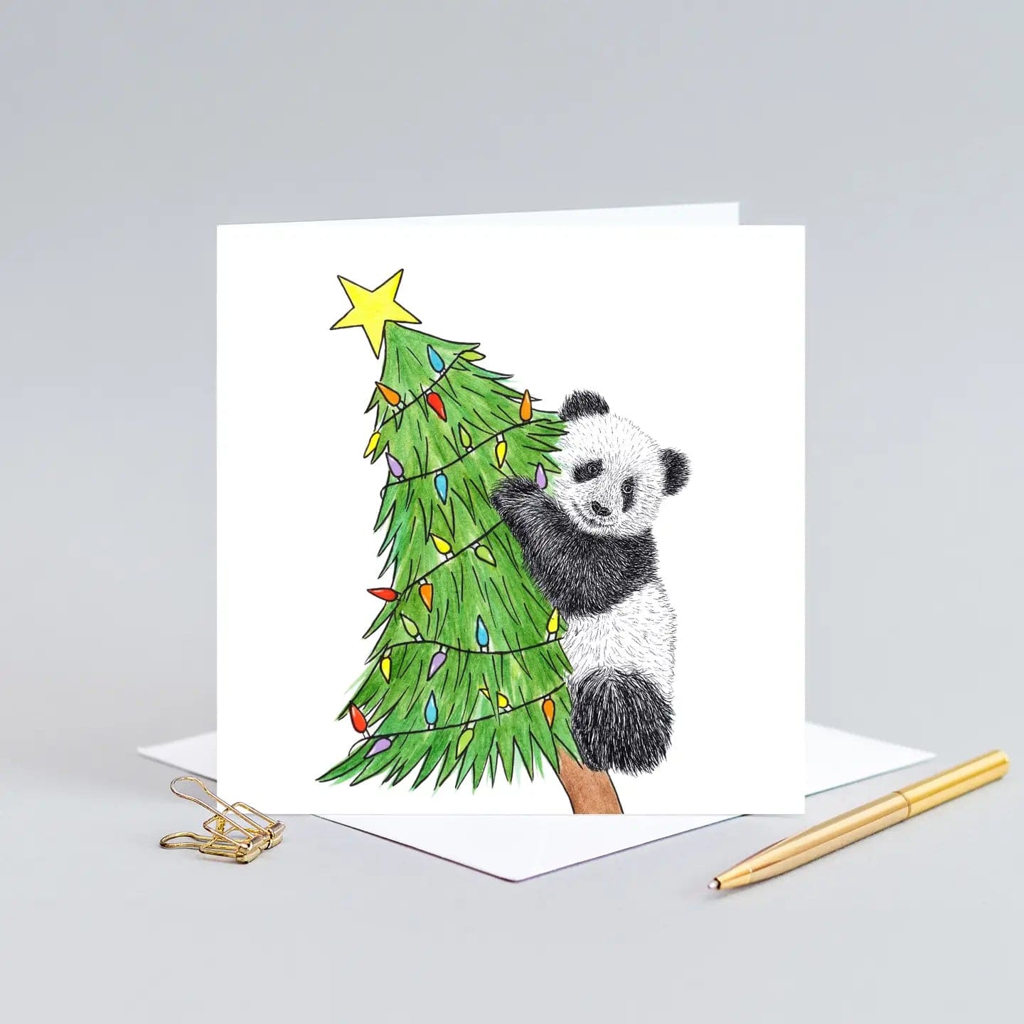 Wild Lines Cards Animal Christmas Card - Panda- WL910