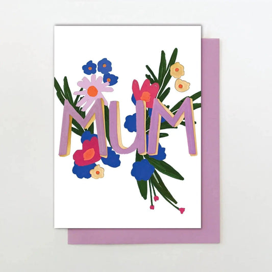 Stop the Clock Design Cards BL06 - Mum Flowers Greeting Card