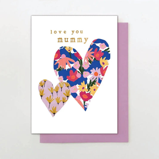 Stop the Clock Design Cards BL19 - Love You Mummy Hearts Greeting Card