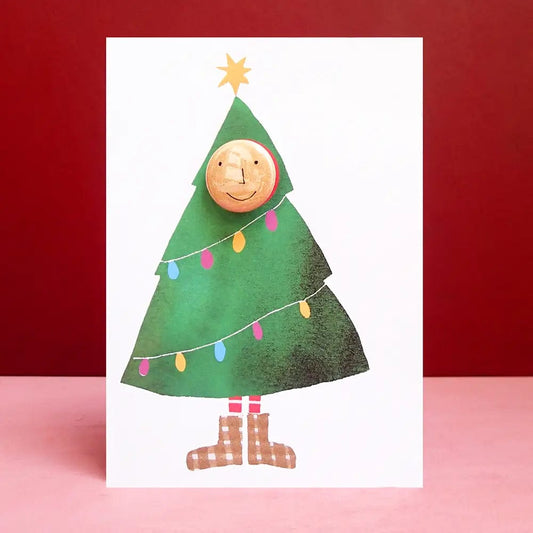 The Black Rabbit Cards Christmas Tree Costume - Greeting Card with Badge - C95