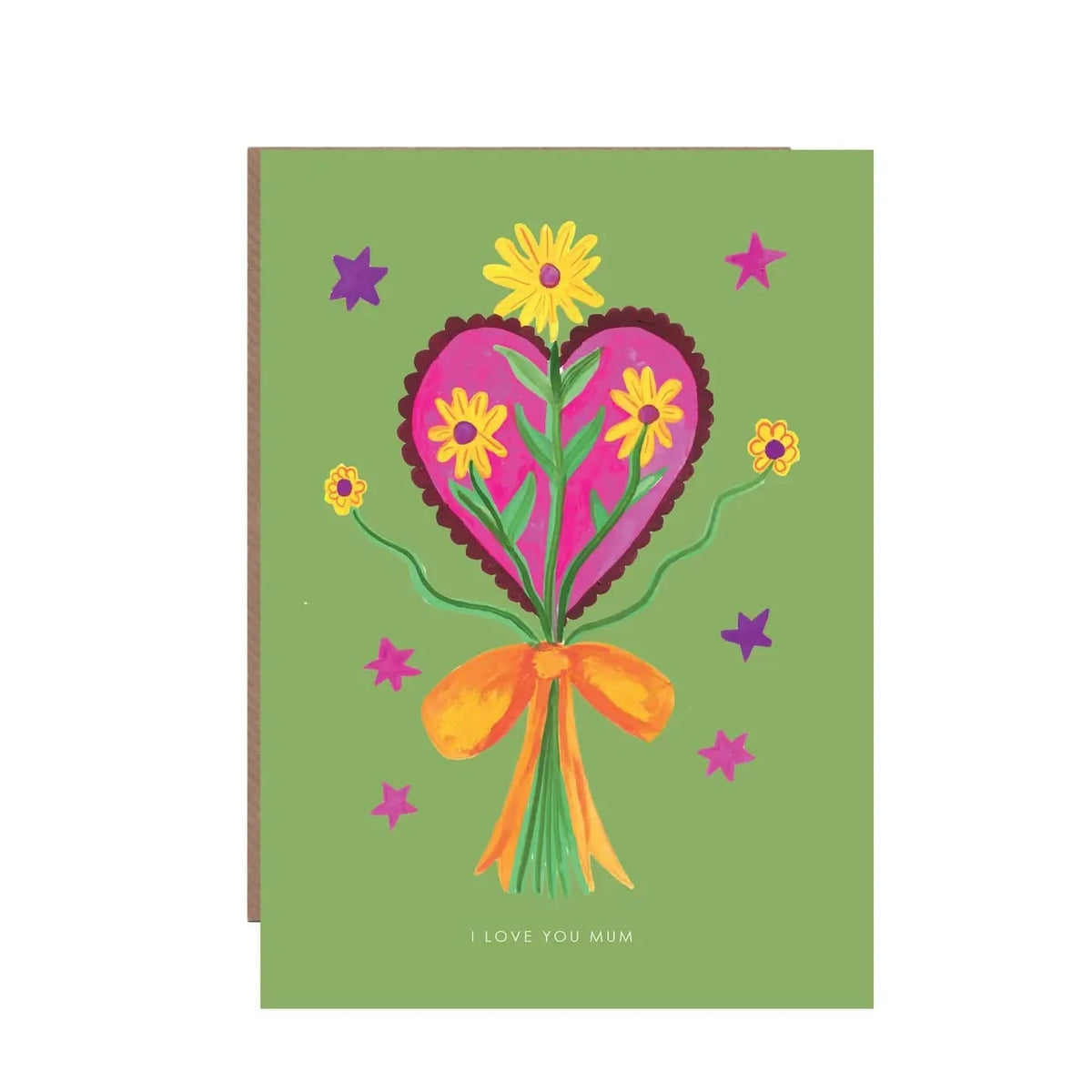Hutch Cassidy Cards 'Heart Flowers' Mum Greeting Card - HCWB453