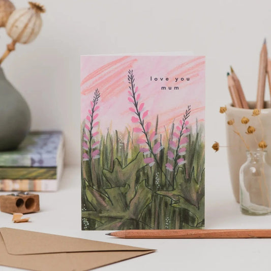 Joy Jen Cards Pink Flowers Love You Mum Mother's Day Greetings Card - JJ4