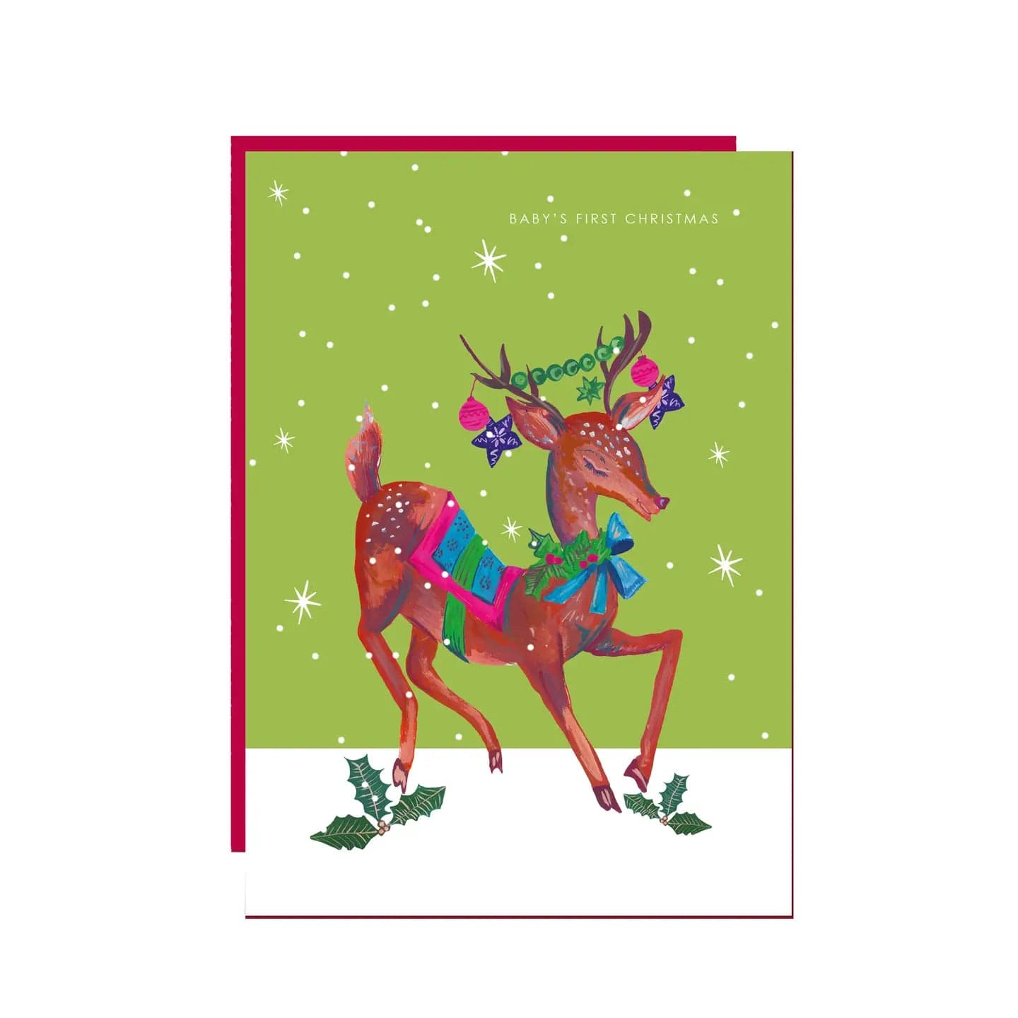 Hutch Cassidy Cards 'reindeer First Christmas' Christmas Greeting Card - HCWB428B