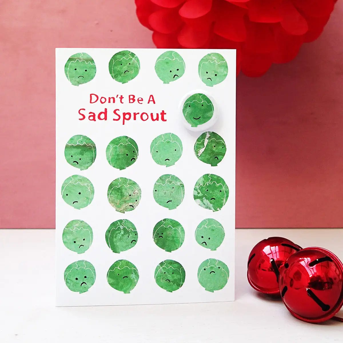 The Black Rabbit Cards Sad Sprout - Greeting Card with Badge - C76