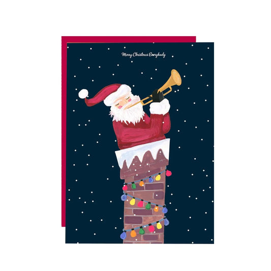 Hutch Cassidy Cards 'Santa in Chimney' Christmas Greeting Card - HCWB286B