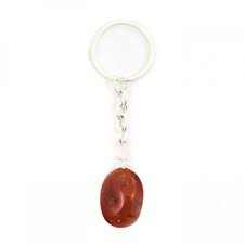 Carnelian Tumble Stone Keyring - Stone of Warmth and Energy - KR16 - The Hare and the Moon