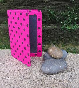 Cerise Pink Polka Dot Print Passport Wallet - The Hare and the Moon