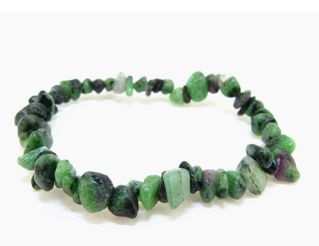 Chip Zoisite Bracelet with Ruby Bracelet - CA20 - The Hare and the Moon