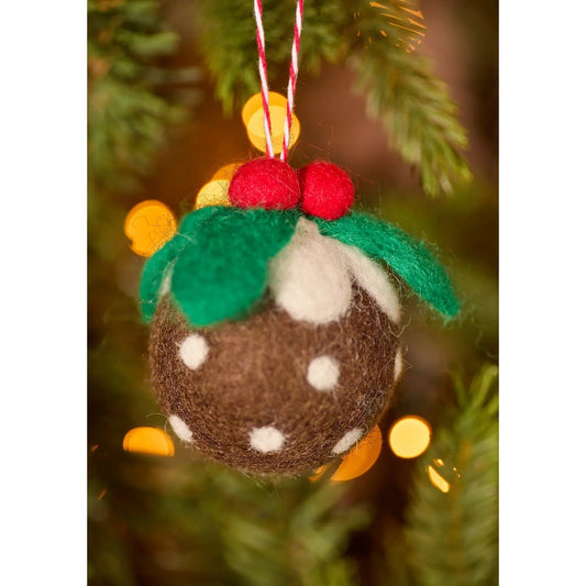 Felt So Good Christmas Decorations Felt Christmas Pudding Bauble - XM76
